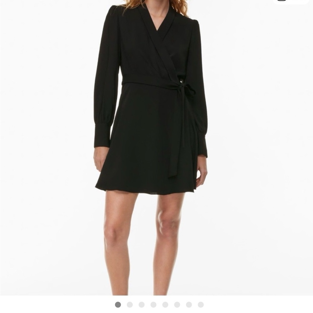Babaton Black Long Sleeve Wrap Dress